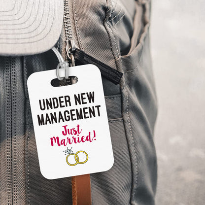 LT056 Under New Management Just Married! Novelty Funny Unique Designer Gift Glossy Plastic Suitcase Luggage Tag