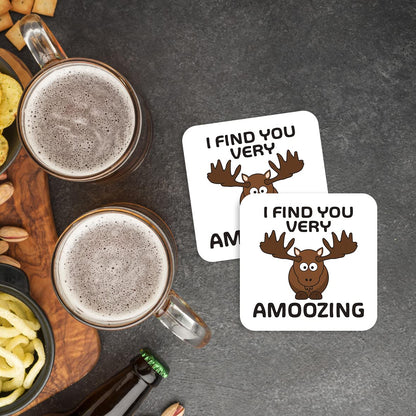 CS702 I find You Very amoozing Novelty Funny Coffee Tea Drink Gift Glossy MDF Wooden Coaster