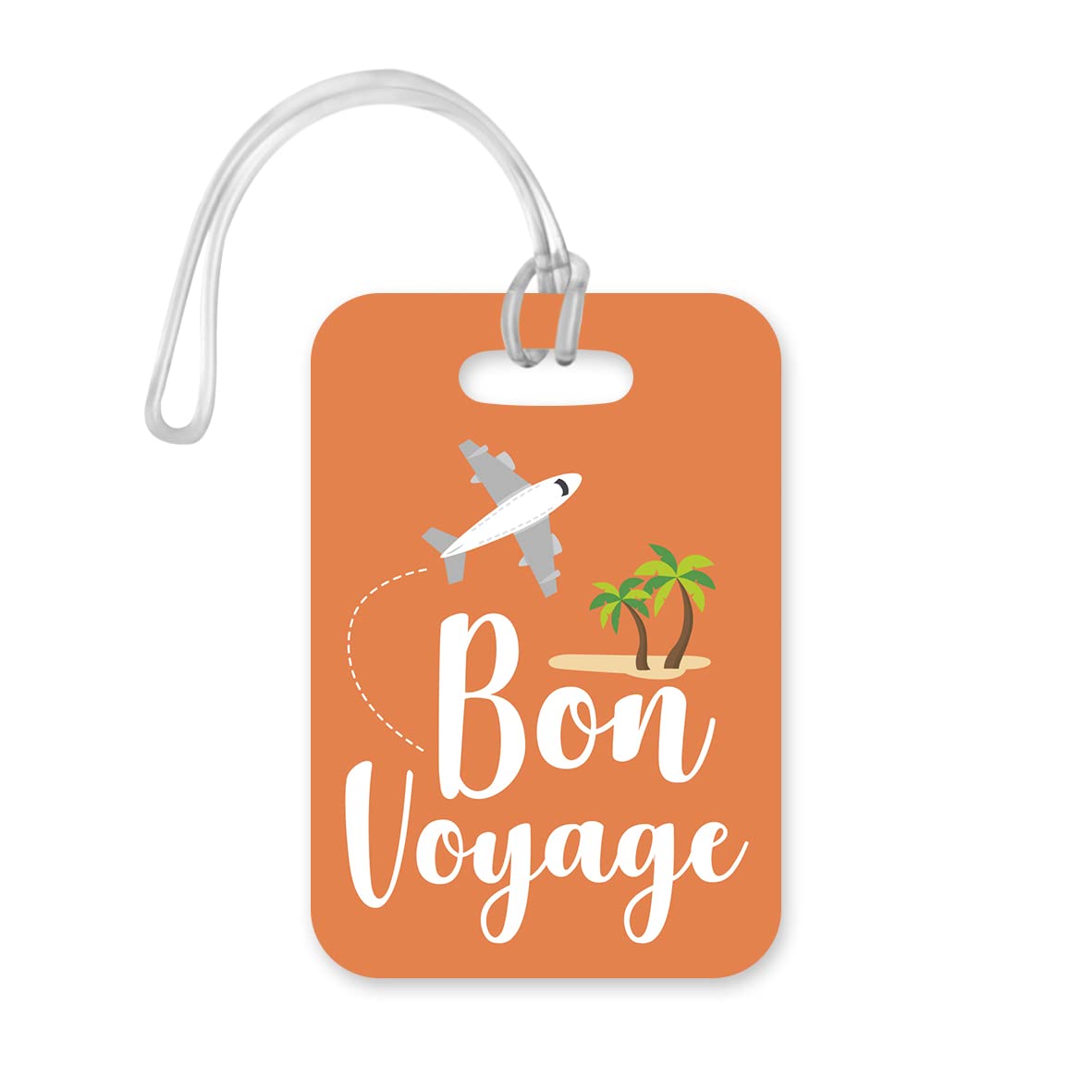 LT081 Bon Voyage -2 Novelty Funny Unique Designer Gift Glossy Plastic Suitcase Luggage Tag