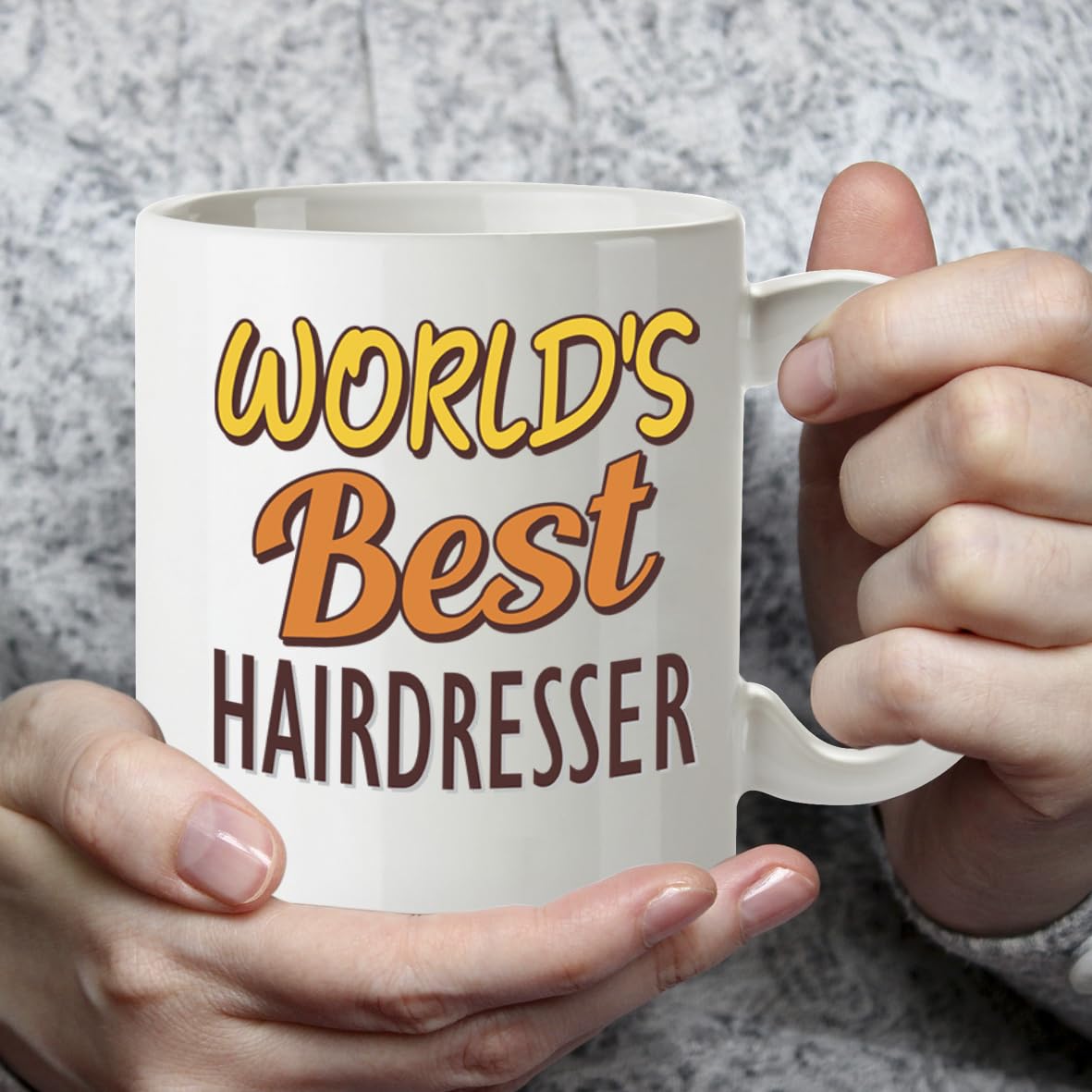 Kruzroyal DZ877 World's Best Hairdresser Mug 11oz - White Ceramic Cup for Stylist, Barber - Funny Birthday, Leaving or Thank You Present