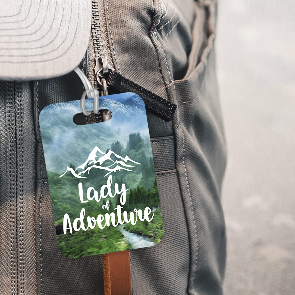 LT151 Lady of Adventure Novelty Funny Unique Designer Gift Glossy Plastic Suitcase Luggage Tag