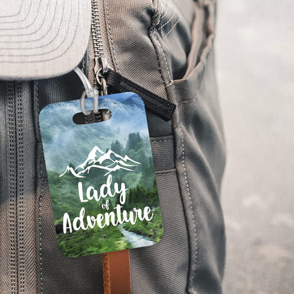 LT151 Lady of Adventure Novelty Funny Unique Designer Gift Glossy Plastic Suitcase Luggage Tag