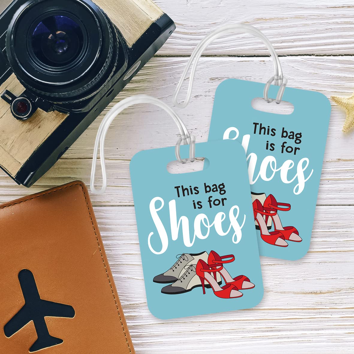 LT003 This Bag is for Shoes Novelty Funny Unique Designer Gift Glossy Plastic Suitcase Luggage Tag