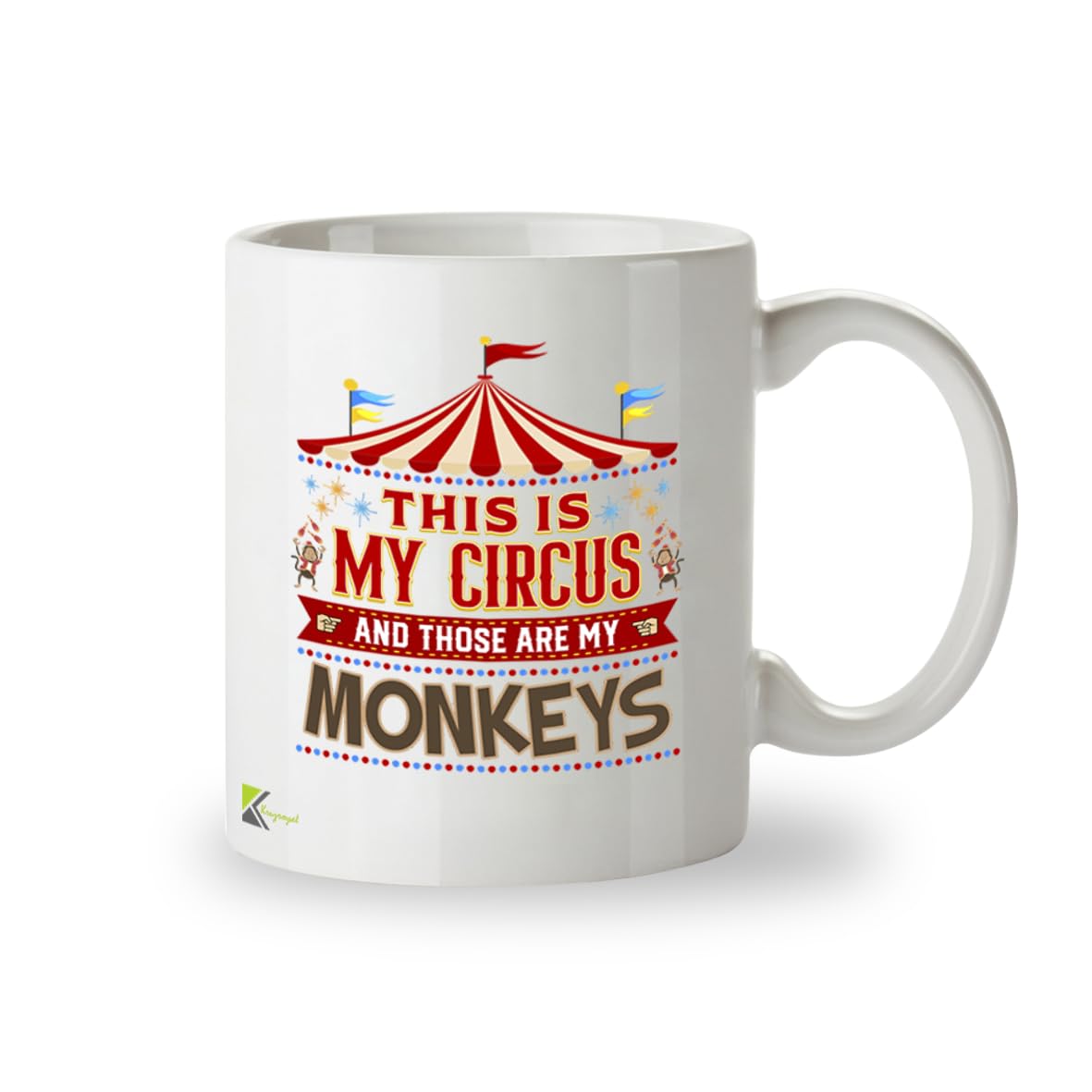 Funny Mug This is My Circus My Monkeys - 11oz Ceramic Coffee Tea Cup Gift for Mum Boss Teacher Manager - Dishwasher Microwave Safe Novelty Present