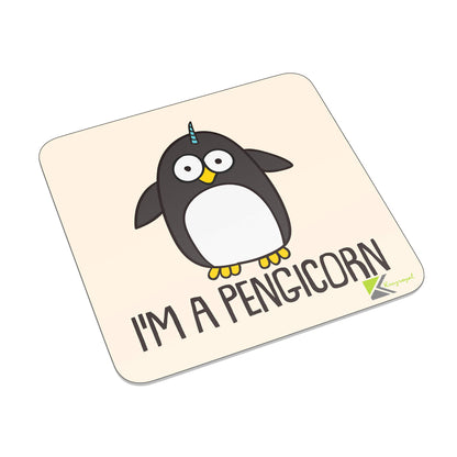 FM094 I'm A Pengicorn Novelty Funny Idea Glossy Metal Square Fridge Magnet