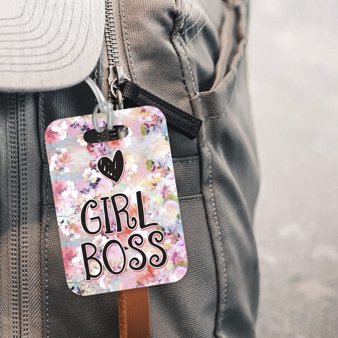 LT217 Girl BOSS Novelty Funny Unique Designer Gift Glossy Plastic Suitcase Luggage Tag