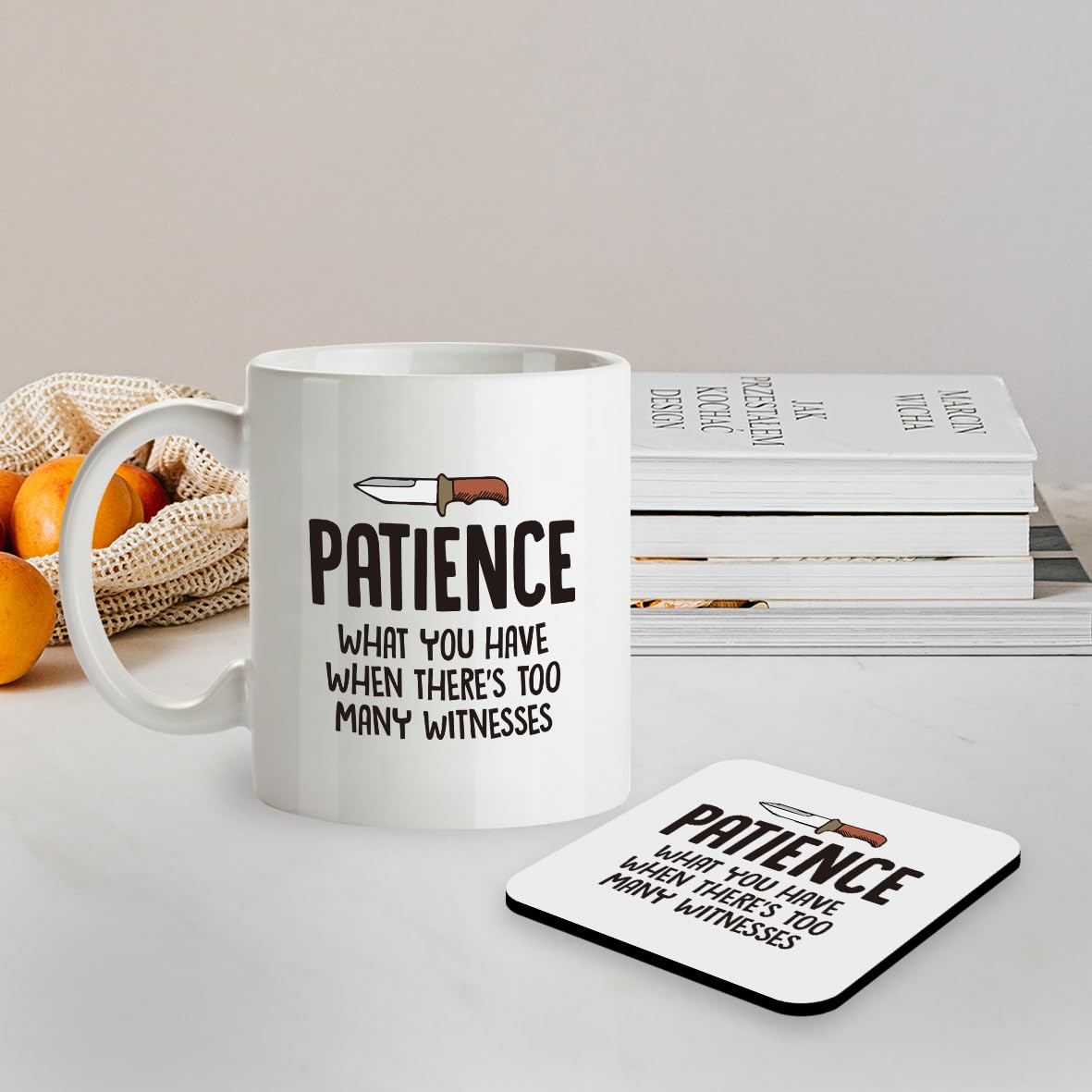 Kruzroyal SM018 Patience : What You Have When There's Too Many Witnesses - 11OZ Mug & Matching Coaster Set