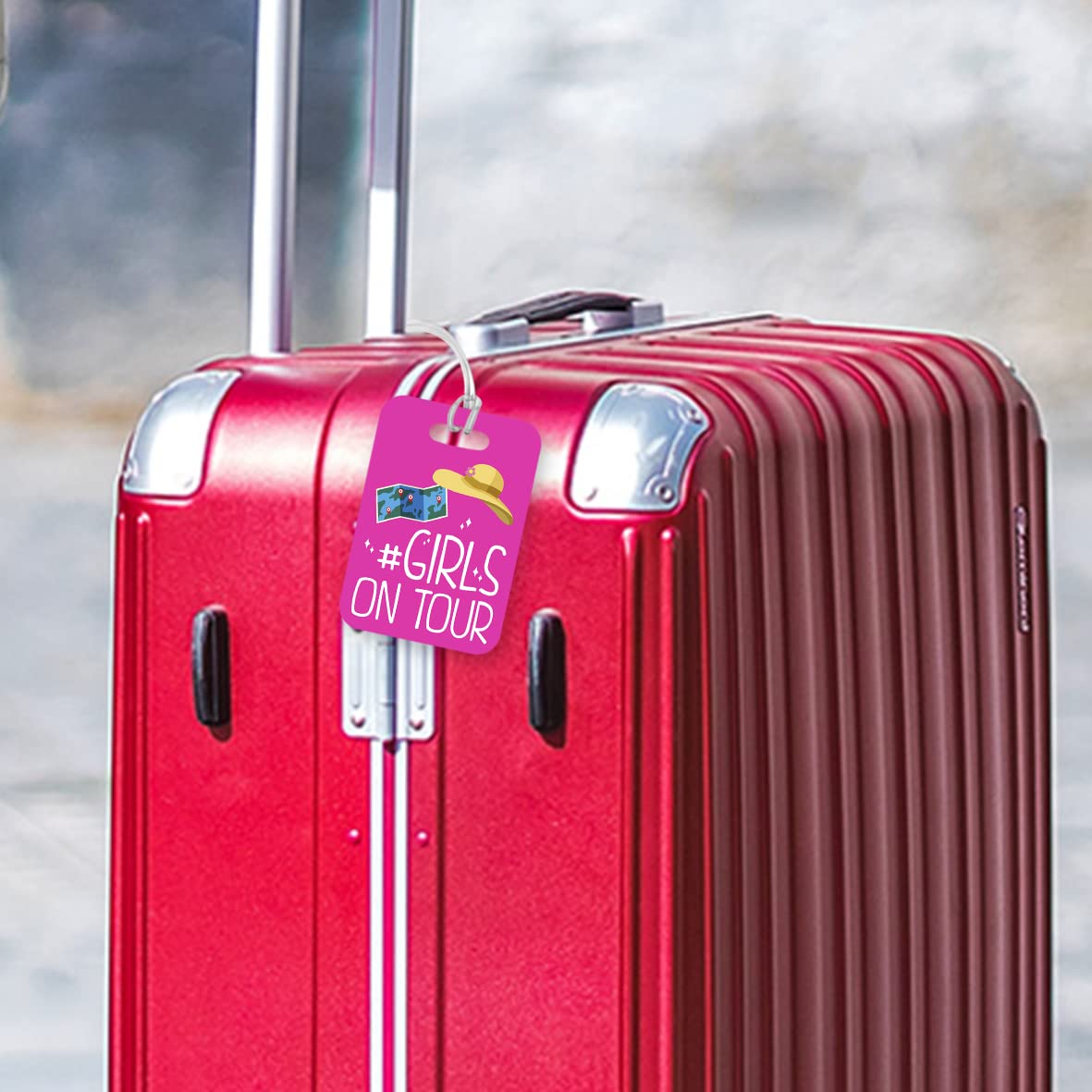 LT082 Girls on Tour Novelty Funny Unique Designer Gift Glossy Plastic Suitcase Luggage Tag