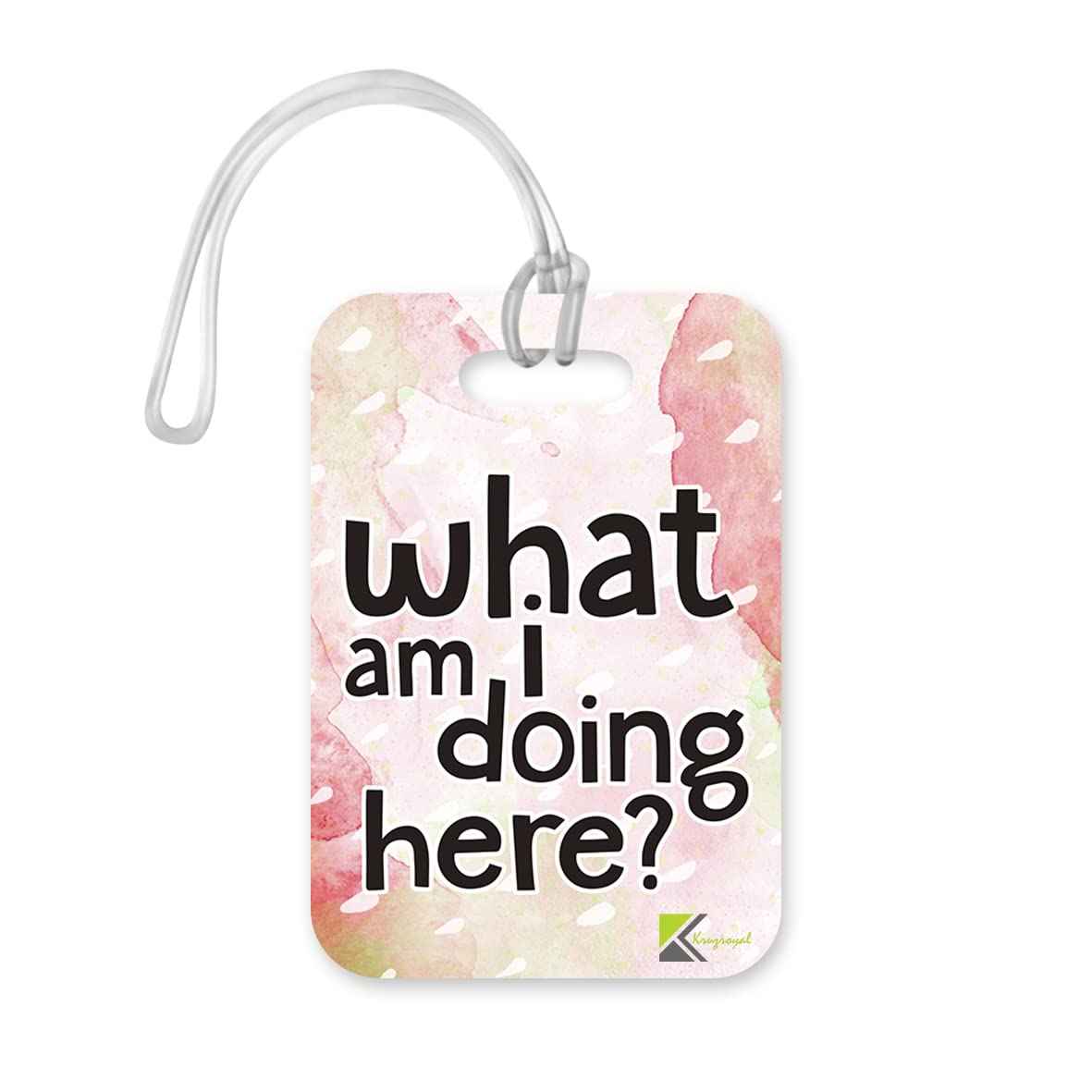 LT223 What am i Doing here? Novelty Funny Unique Designer Gift Glossy Plastic Suitcase Luggage Tag
