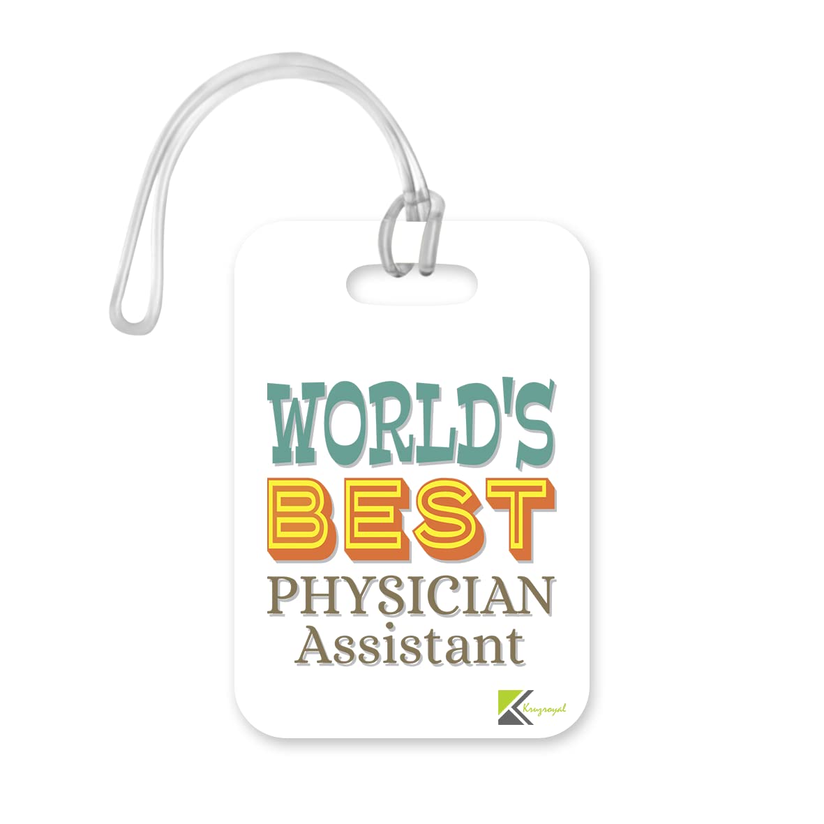 LT490 World's Best Physician Assistant Novelty Funny Unique Designer Gift, Suitcase, Glossy Plastic Luggage Tag for Physician Assistant