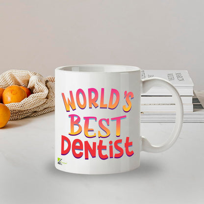 Kruzroyal DZ859 World's Best Dentist Mug 11oz - White Ceramic Cup for Hygienist, Dental Student - Funny Birthday, Graduation, Thank You Present