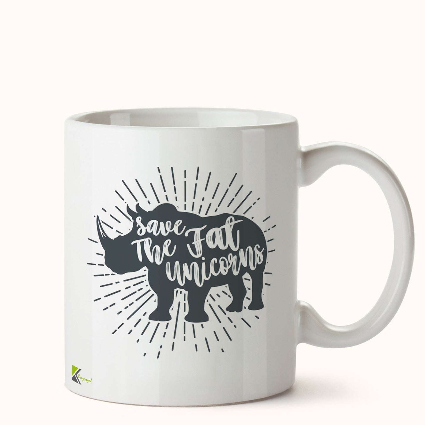 Kruzroyal DZ401 Save The Fat Unicorns Funny Novelty Great Gift Idea Coffee Tea Mug