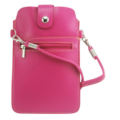 Kruzroyal Universal PU Leather Mobile Phone Bag Case Cover Pouch With Shoulder Strap Bag Ladies Girls