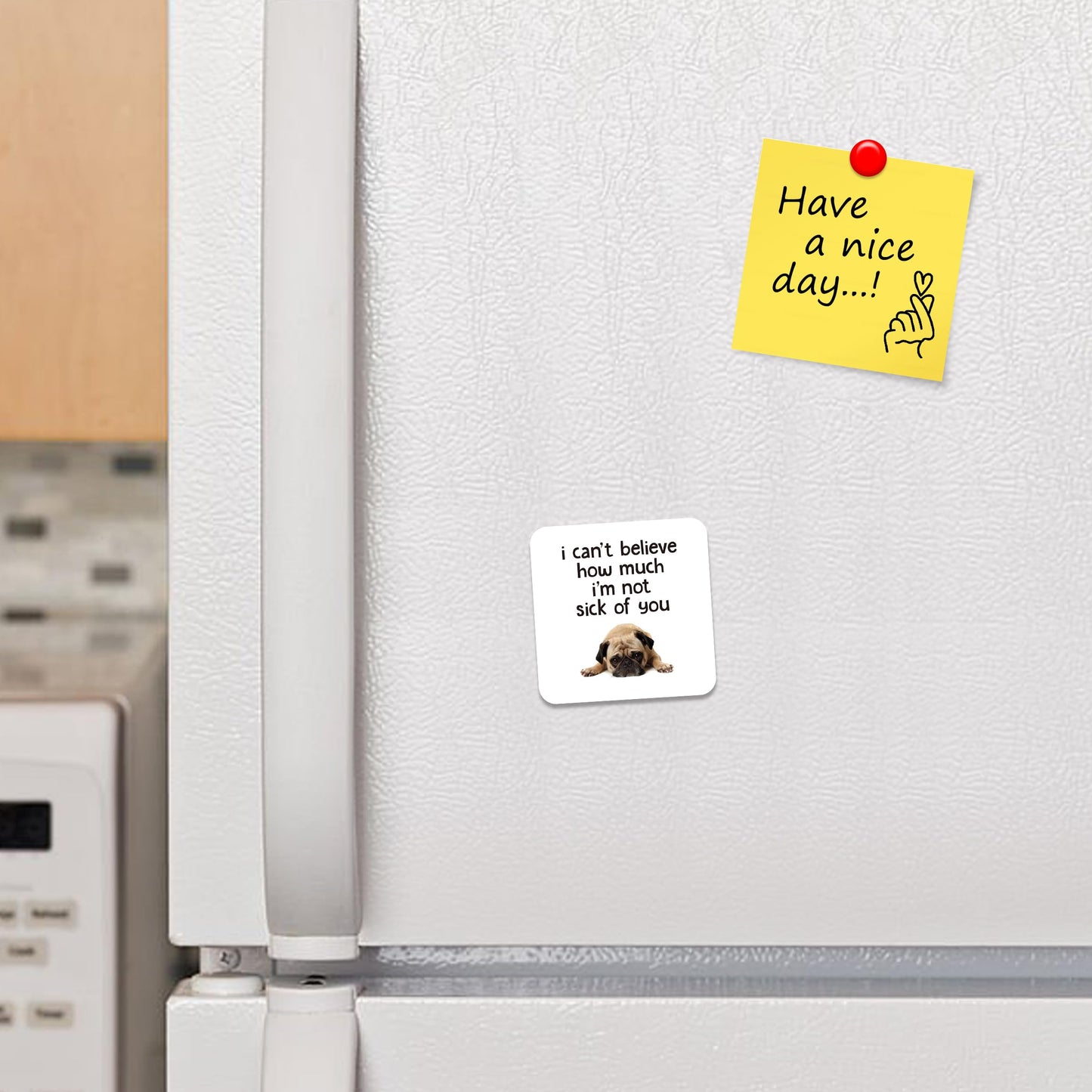 FM040 I can't believe how much i'm not sick of you Novelty Funny Idea Glossy Metal Square Fridge Magnet