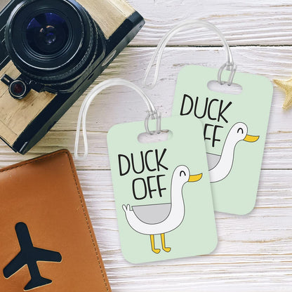 LT174 Duck Off Novelty Funny Unique Designer Gift Glossy Plastic Suitcase Luggage Tag