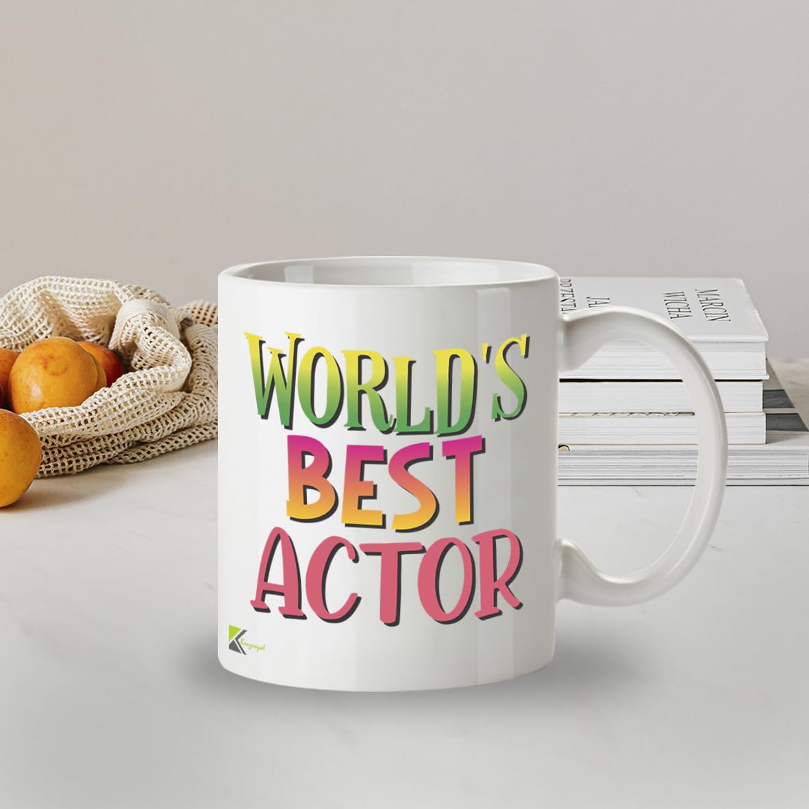 Kruzroyal DZ865 World's Best Actor Mug 11oz - White Ceramic Cup for Performer, Thespian - Ideal Birthday, Good Luck Present for Him