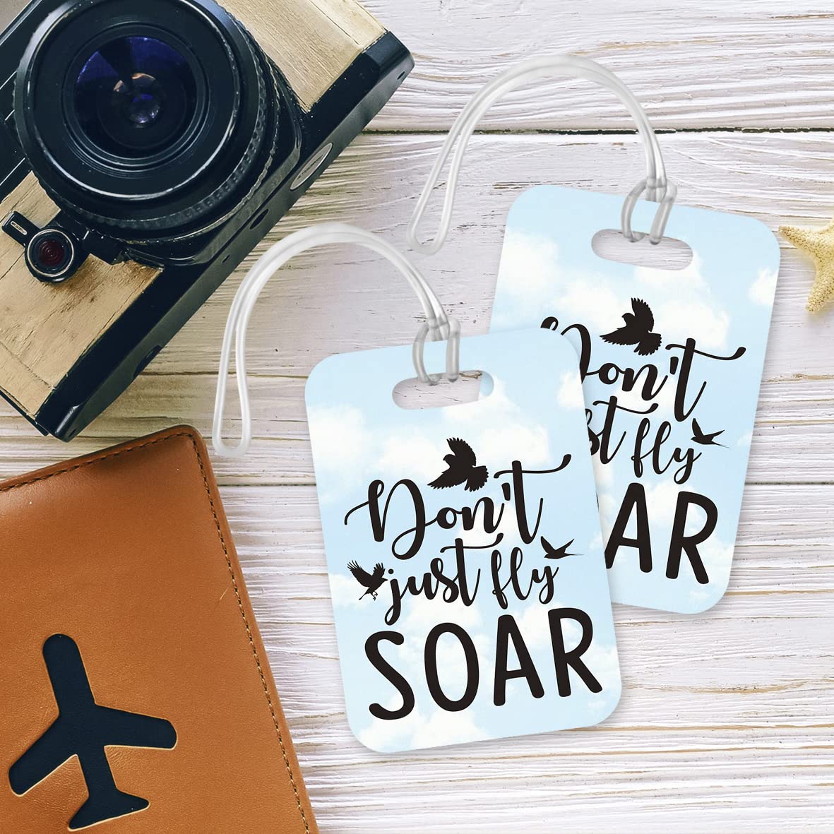 LT199 Don't Just Fly Soar Novelty Funny Unique Designer Gift Glossy Plastic Suitcase Luggage Tag