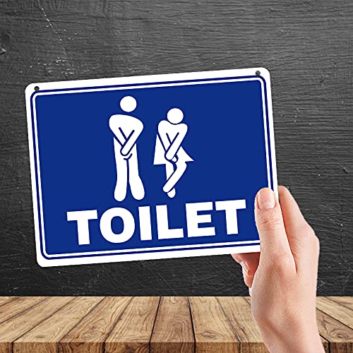 Kruzroyal MP448 Toilet Sign Funny Novelty Retro Vintage Metal Wall Sign Plaque 20cm x 15cm