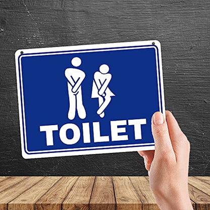 Kruzroyal MP448 Toilet Sign Funny Novelty Retro Vintage Metal Wall Sign Plaque 20cm x 15cm