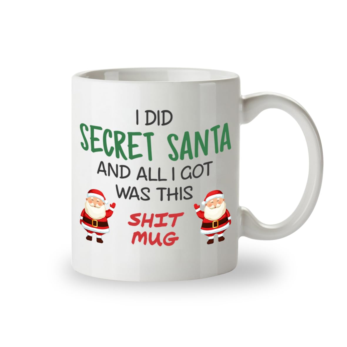 Kruzroyal Funny Secret Santa Mug, Novelty Coffee Cup, Office Gag Gift for Work Colleague