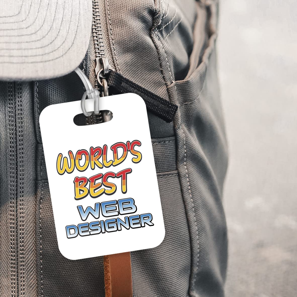 LT452 World's Best Web Designer Novelty Funny Unique Designer Gift, Suitcase, Glossy Plastic Luggage Tag for Web Designer