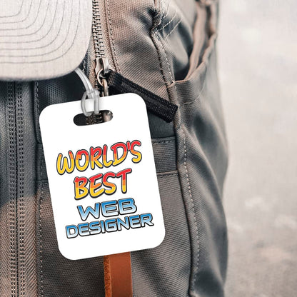LT452 World's Best Web Designer Novelty Funny Unique Designer Gift, Suitcase, Glossy Plastic Luggage Tag for Web Designer