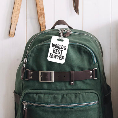 LT434 World's Best Lawyer Novelty Funny Unique Designer Gift, Suitcase, Glossy Plastic Luggage Tag for Lawyer