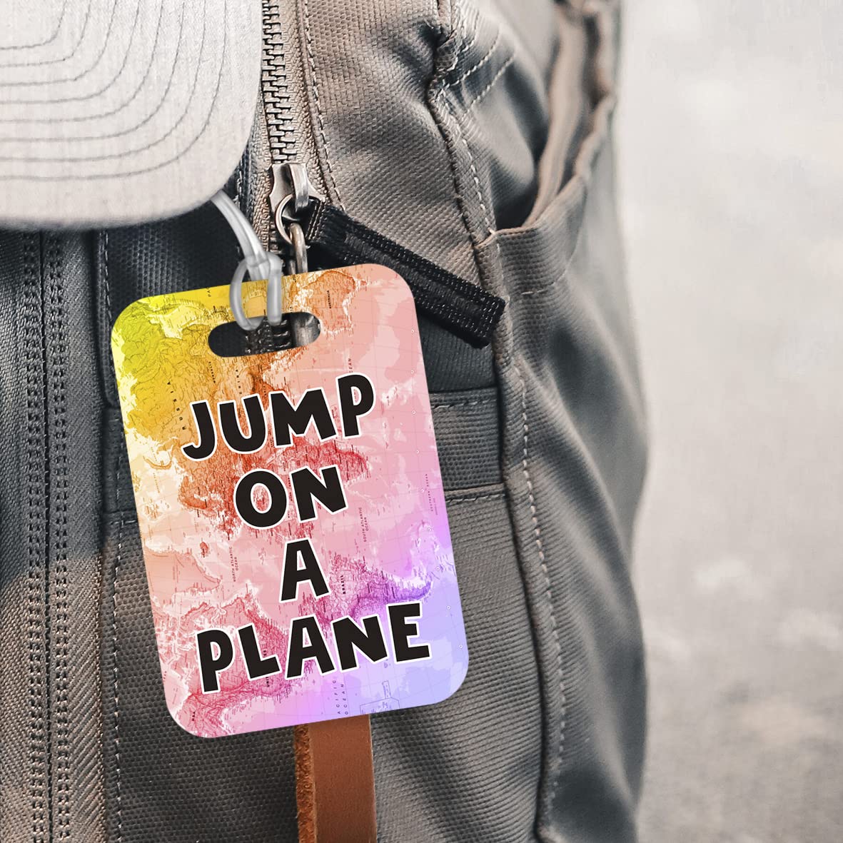 LT216 Jump on a Plane Novelty Funny Unique Designer Gift Glossy Plastic Suitcase Luggage Tag