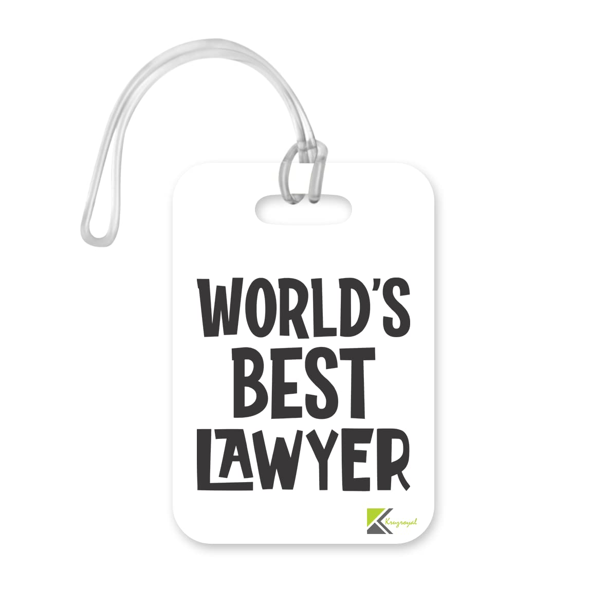 LT434 World's Best Lawyer Novelty Funny Unique Designer Gift, Suitcase, Glossy Plastic Luggage Tag for Lawyer