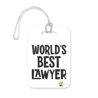 LT434 World's Best Lawyer Novelty Funny Unique Designer Gift, Suitcase, Glossy Plastic Luggage Tag for Lawyer