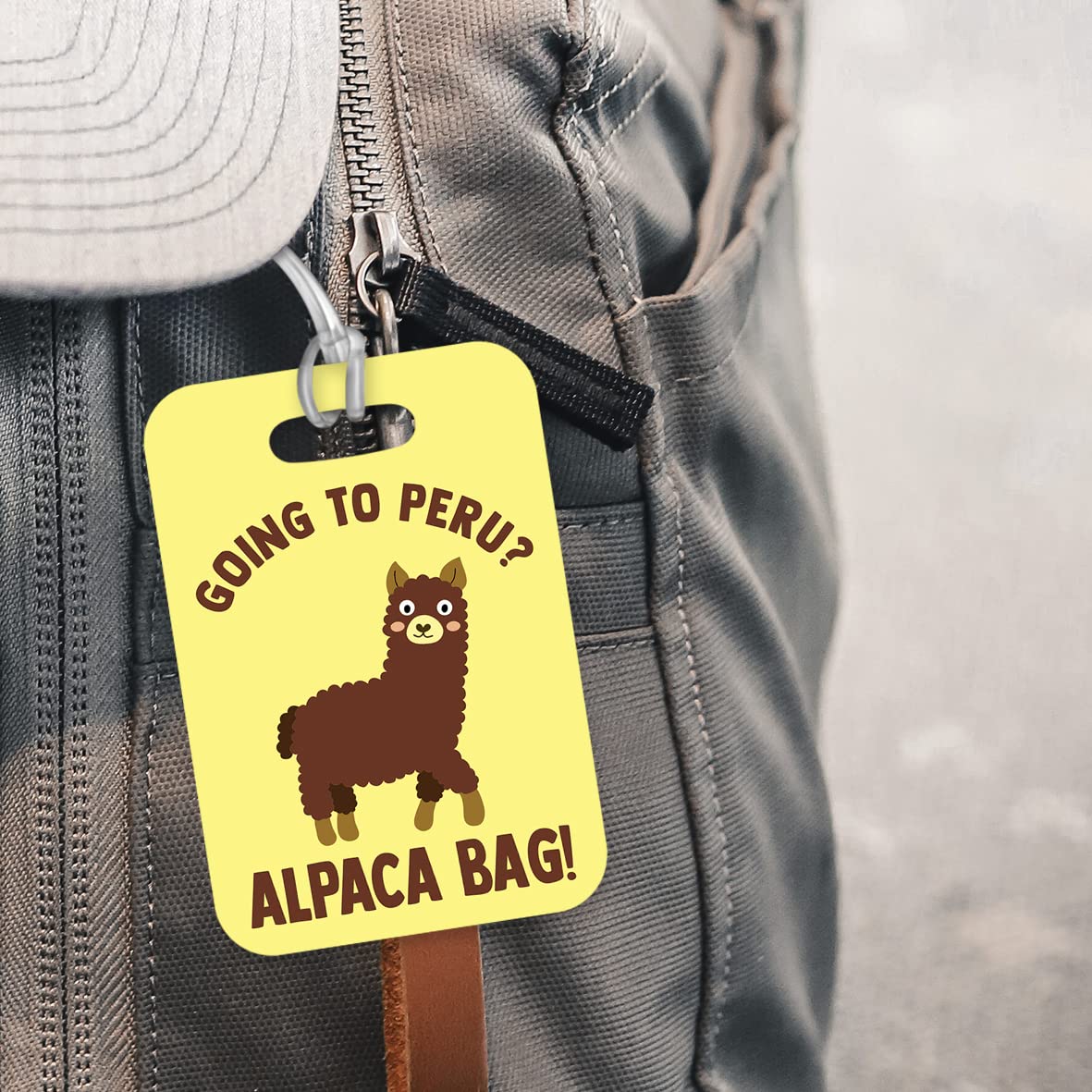 LT035 Going to Peru? Alpaca Bag Novelty Funny Unique Designer Gift Glossy Plastic Suitcase Luggage Tag