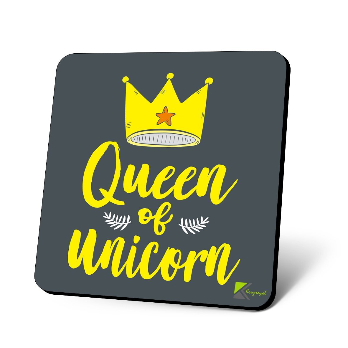 CS1009 Queen of Unicorn Novelty Funny Coffee Tea Drink Gift Glossy MDF Wooden Coaster