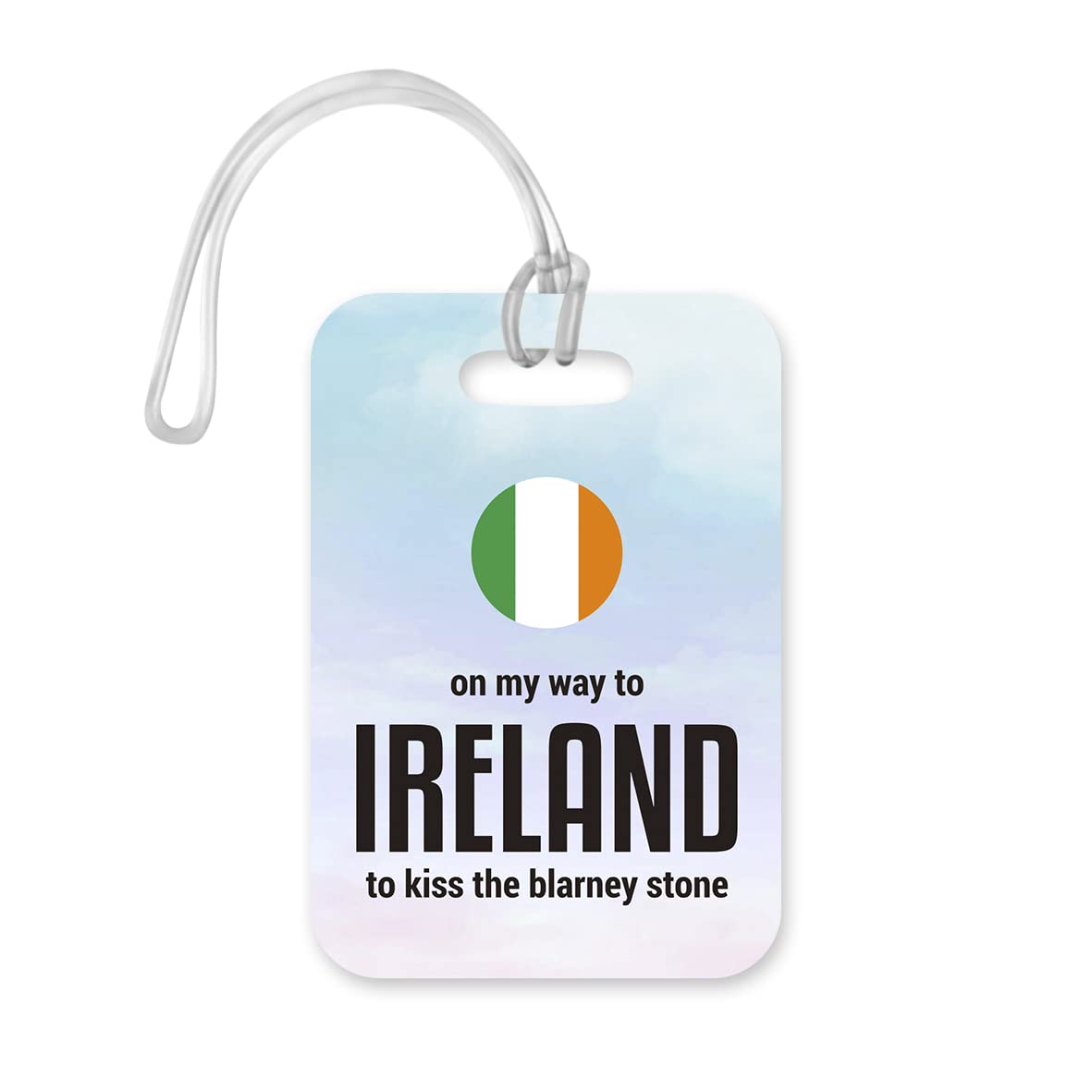 LT086 On My Way to Ireland to kiss The Blarney Stone Novelty Funny Unique Designer Gift Glossy Plastic Suitcase Luggage Tag