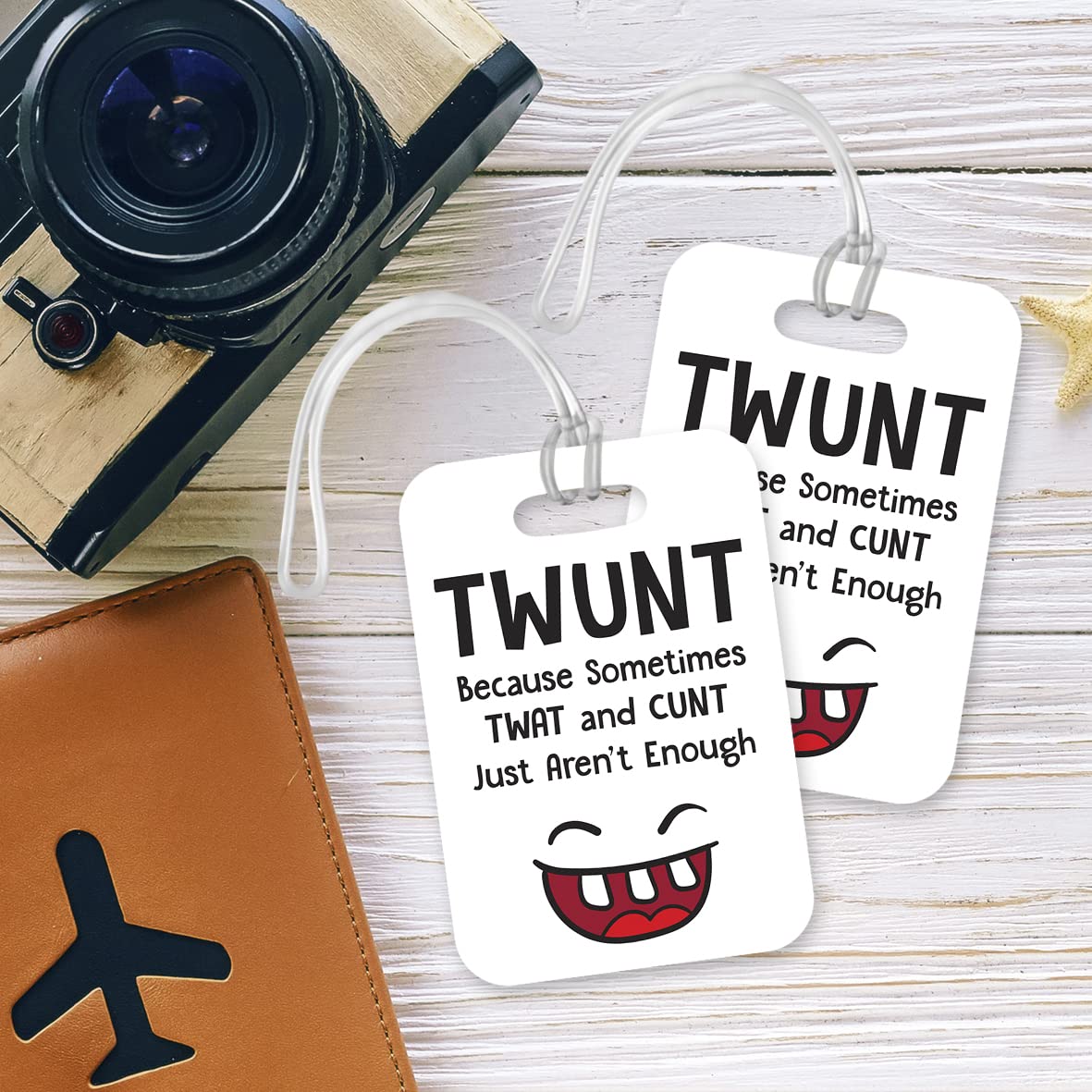 LT145 Twunt Because Sometimes Twat and Cunt Just aren't Enough Novelty Funny Unique Designer Gift Glossy Plastic Suitcase Luggage Tag