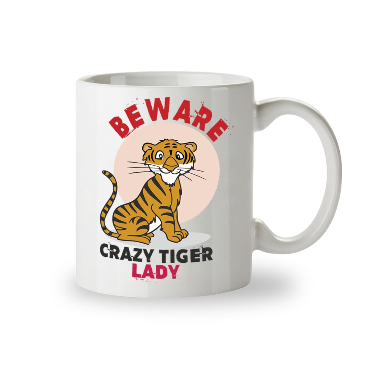 Kruzroyal Tiger Mug - Beware Crazy Tiger Lady Funny Novelty Gift Idea Coffee Tea Cup Unique Gift 11oz