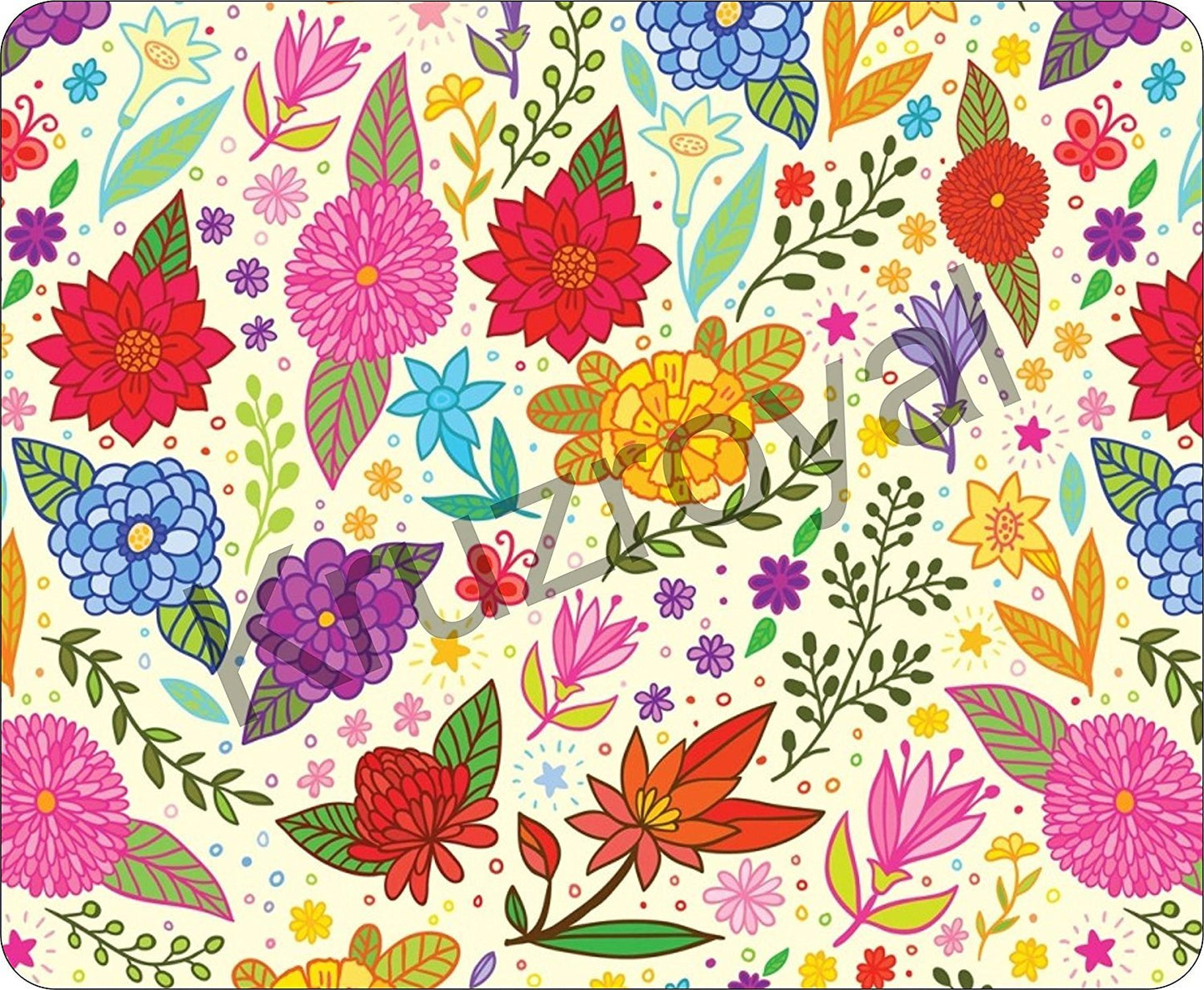 Flowers Pattern Colourful Premium Quality Mousemat / Pad Anti Slip Computer PC Mouse Mat