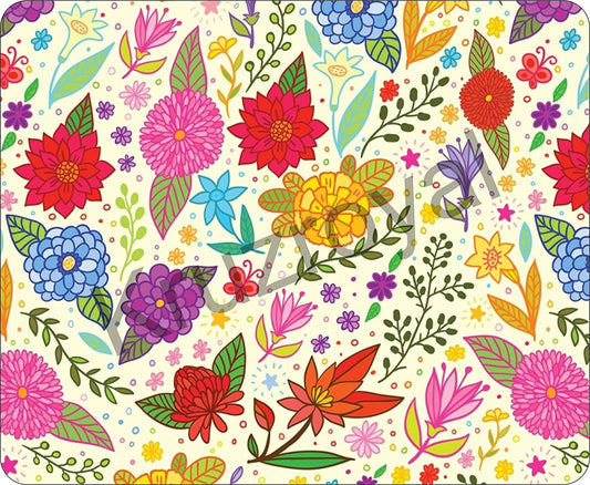 Flowers Pattern Colourful Premium Quality Mousemat / Pad Anti Slip Computer PC Mouse Mat