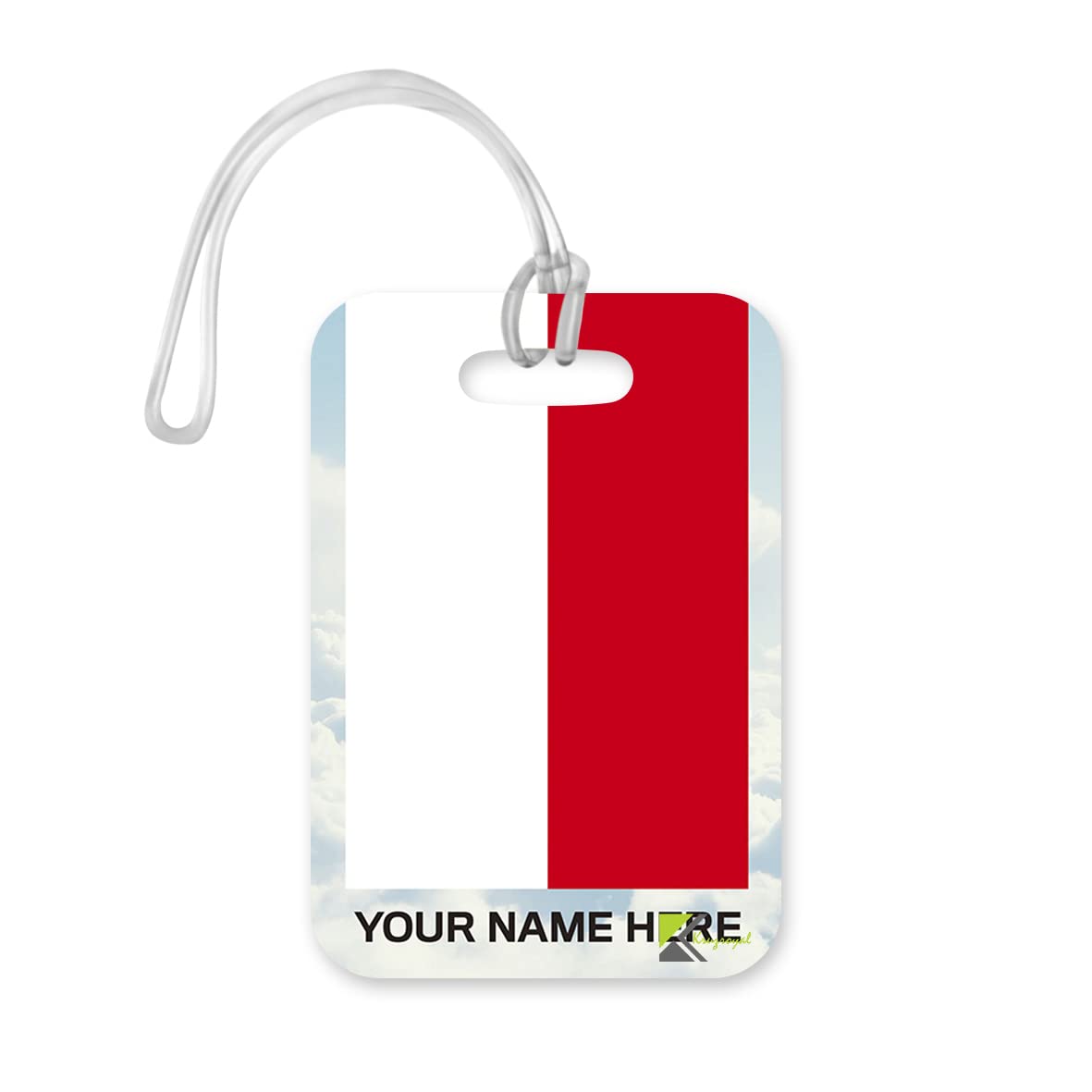 PLT269 Personalised Name with Poland Flag Novelty Funny Unique Designer Gift Glossy Plastic Suitcase Luggage Tag