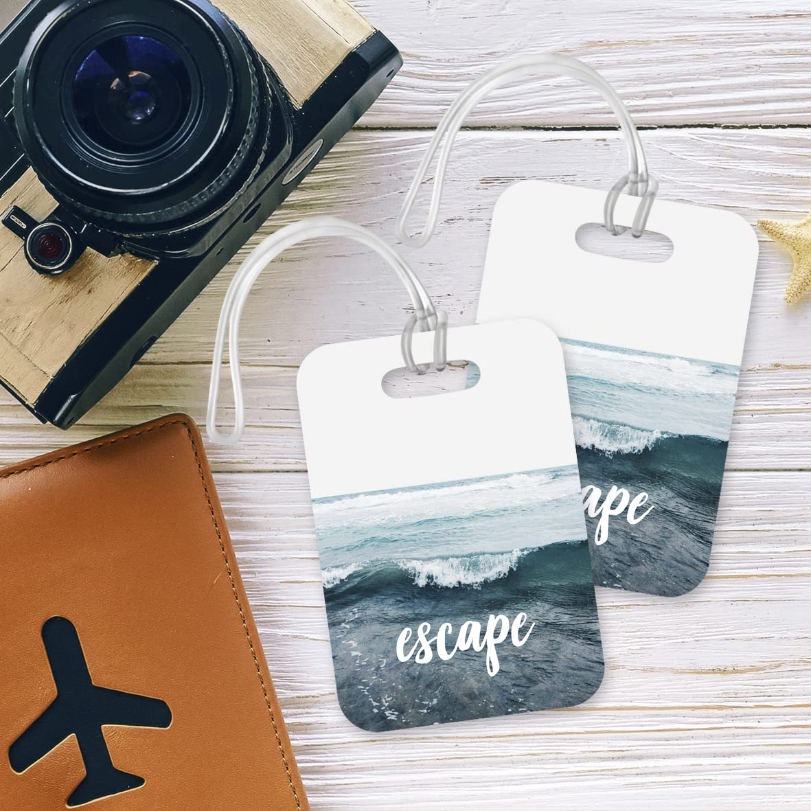 LT047 Escape Novelty Funny Unique Designer Gift Glossy Plastic Suitcase Luggage Tag