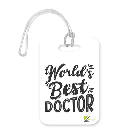 LT401 World's Best Doctor Novelty Funny Unique Designer Gift, Suitcase, Glossy Plastic Luggage Tag for Doctor