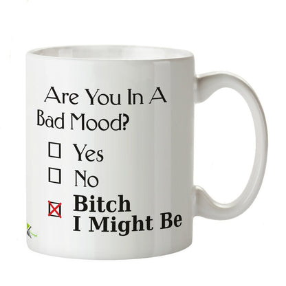 Kruzroyal DZ320 are You in a Bad Mood ? yes no bit*h i Might be Funny Novelty Great Gift Idea Coffee Tea Mug