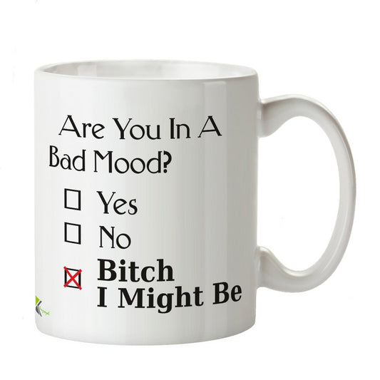 Kruzroyal DZ320 are You in a Bad Mood ? yes no bit*h i Might be Funny Novelty Great Gift Idea Coffee Tea Mug