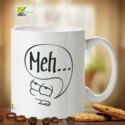 Kruzroyal DZ222 Meh... Funny Novelty Great Gift Idea Coffee Tea Mug