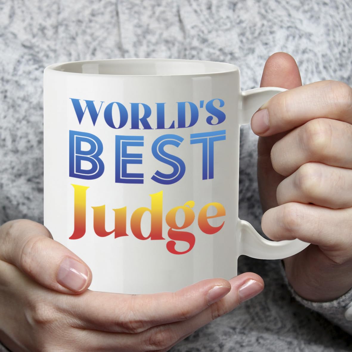 DZ883 World's Best Judge Mug 11oz - White Ceramic Cup for Justice, Magistrate - Ideal Birthday, Retirement, Appointment Present