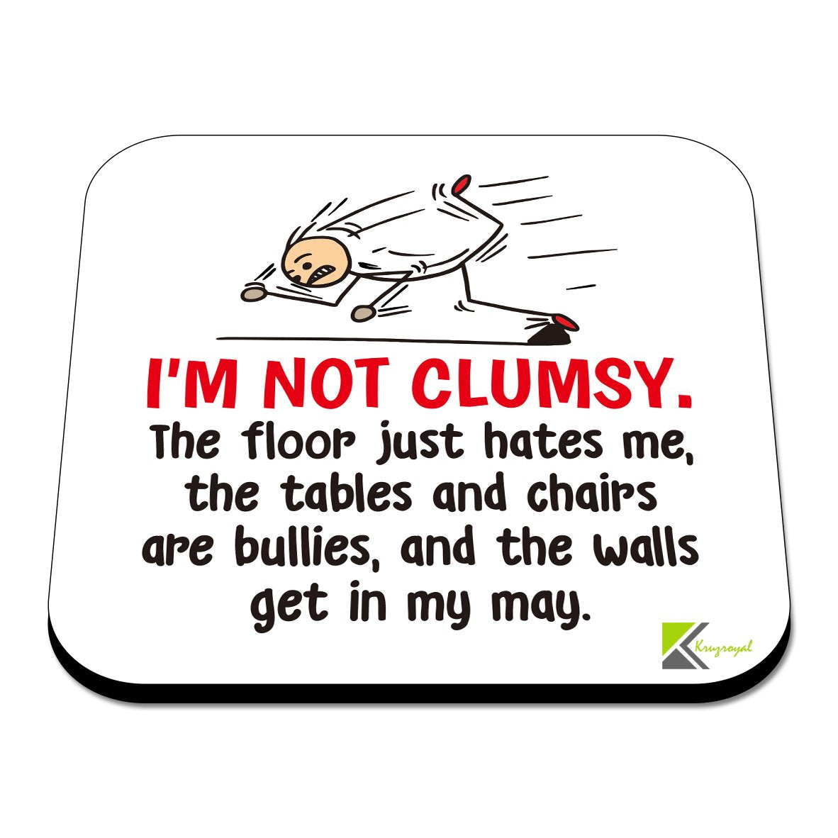 CS479 I'm not clumsy Novelty Funny Coffee Tea Drink Gift Glossy MDF Wooden Coaster Gifts for Clumsy People, Friends, Colleagues