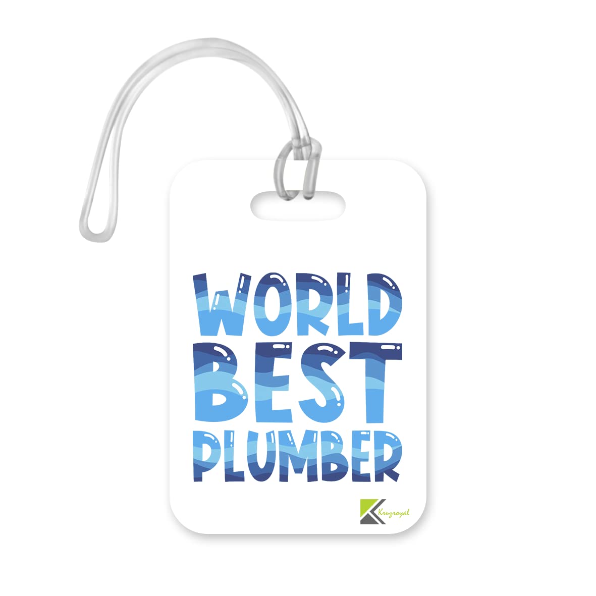 Kruzroyal LT405 World's Best Plumber Novelty Funny Unique Designer Gift, Suitcase, Glossy Plastic Luggage Tag for Plumber