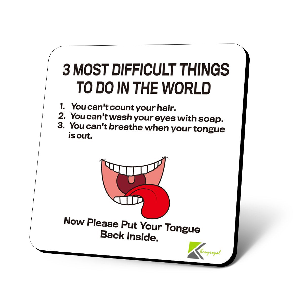 CS892 3 Most Difficult Things to do in The World Novelty Funny Coffee Tea Drink Gift Glossy MDF Wooden Coaster