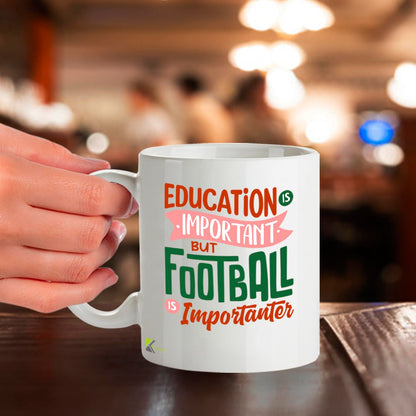 Kruzroyal Funny Football Mug | Football is Importanter | Football Gifts for Men Dad Son Him | Birthday Fathers Day Christmas 11oz