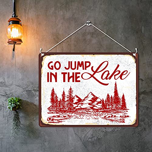 Kruzroyal MP434 Go Jump In The Lake Funny Novelty Retro Vintage Metal Wall Sign Plaque 20cm x 15cm