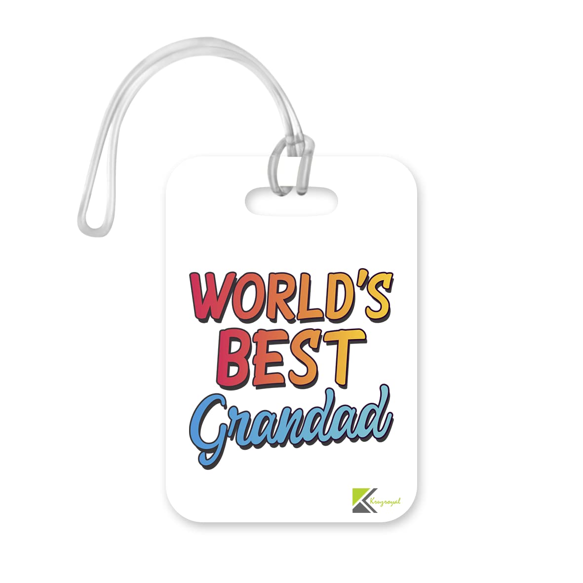 LT425 World's Best Grandad Novelty Funny Unique Designer Gift, Suitcase, Glossy Plastic Luggage Tag for Grandad